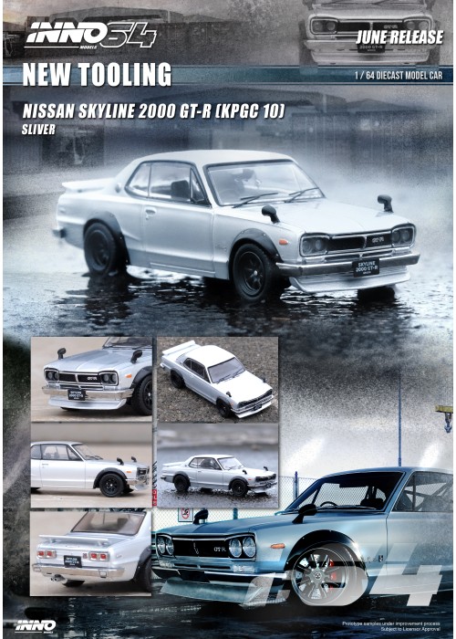 NISSAN SKYLINE 2000 GT-R (KPGC10) Silver IN64- KPGC10-SIL